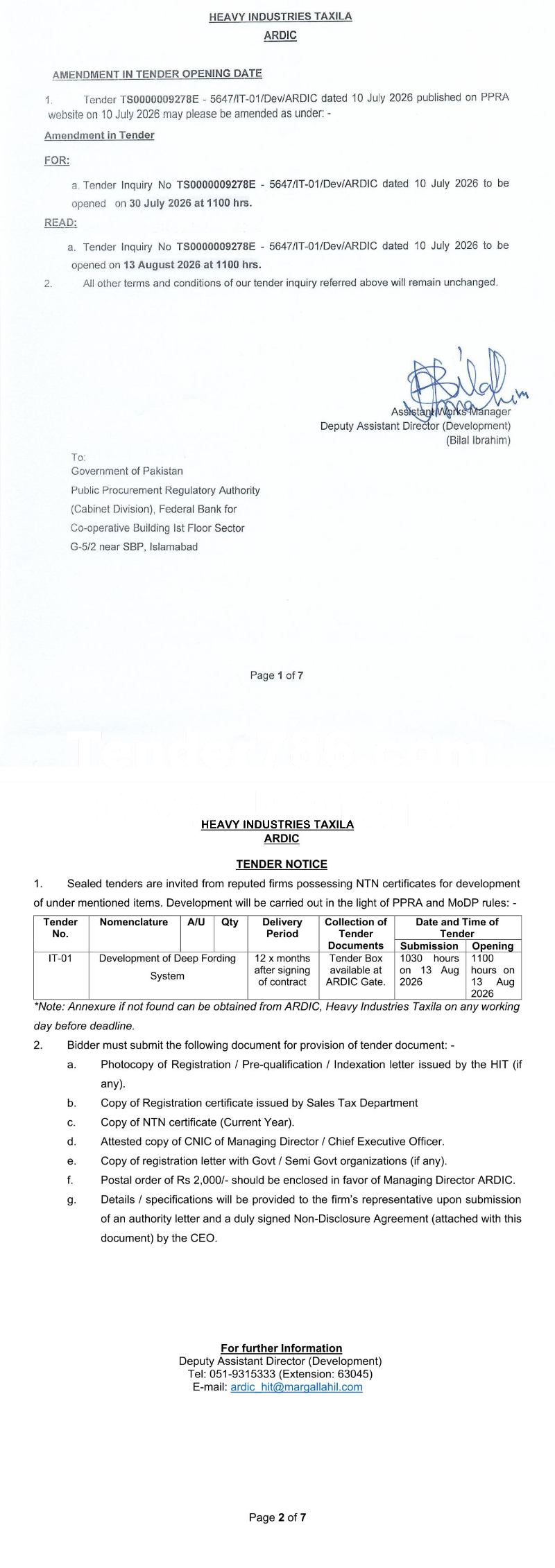 Tender Document
