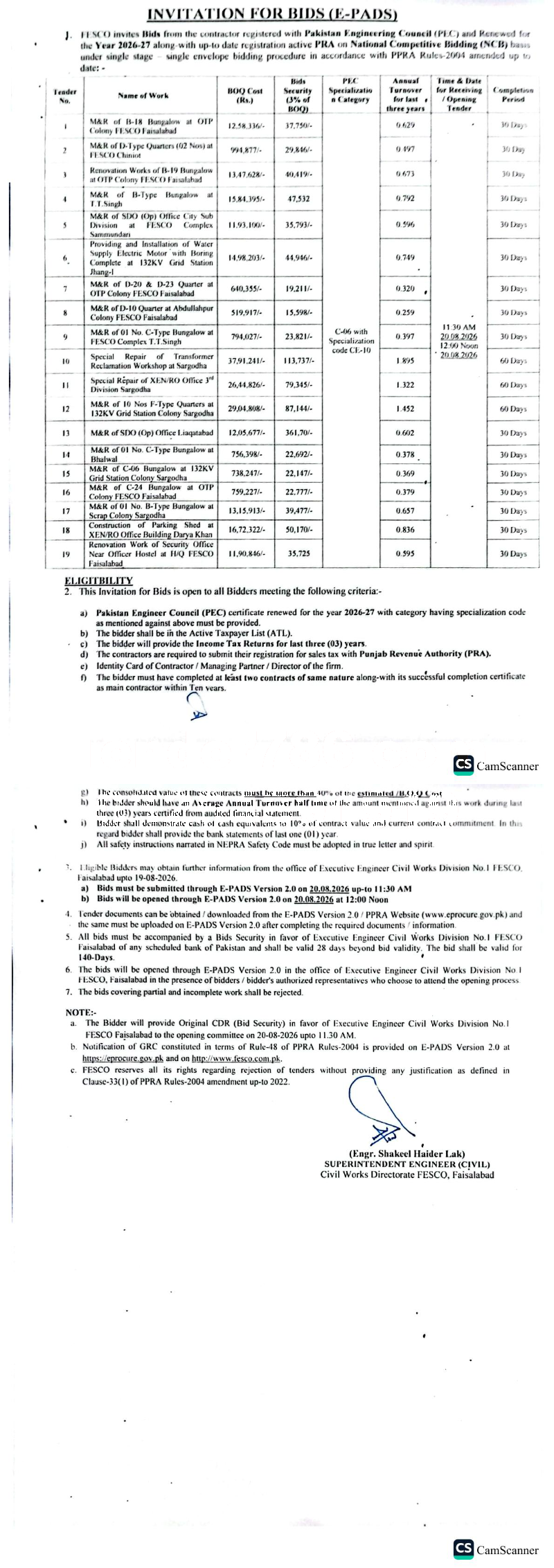 Tender Document