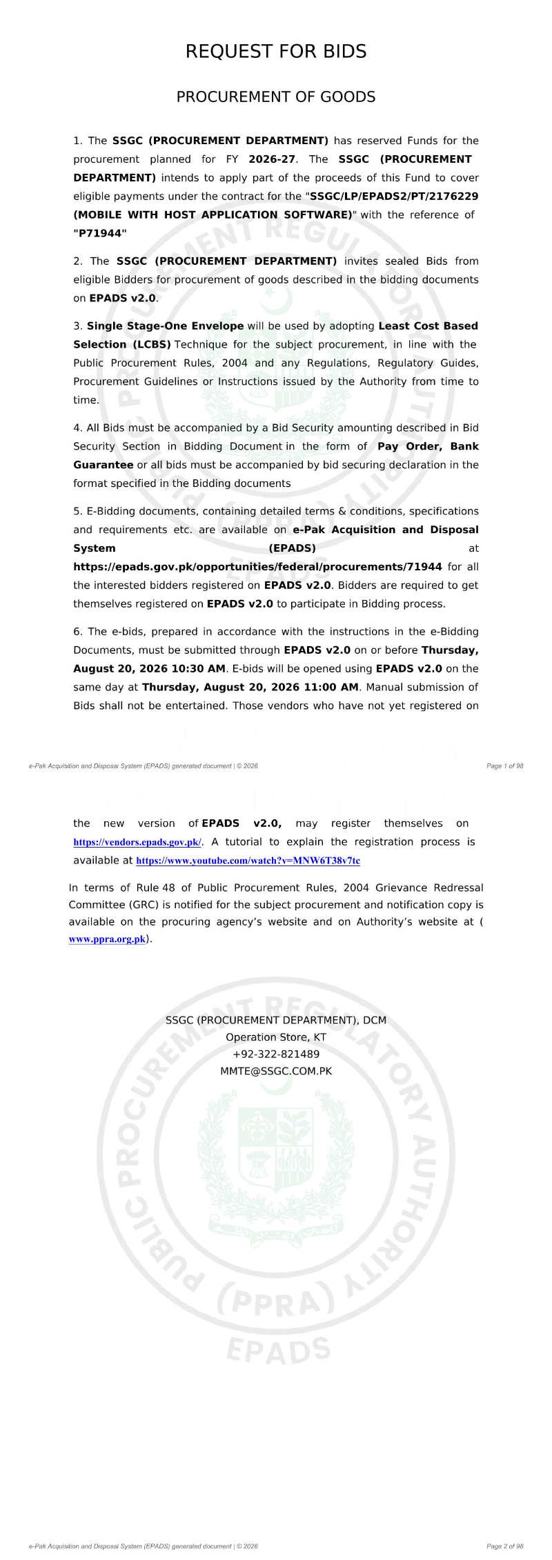 Tender Document