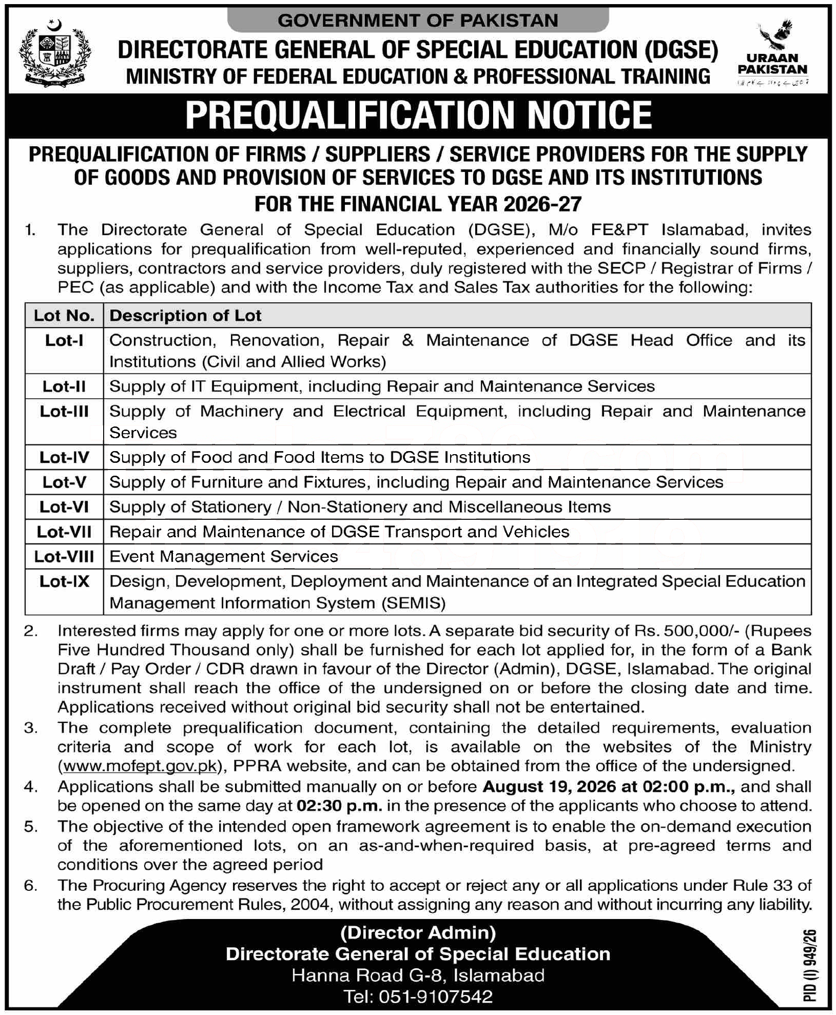 Tender Document