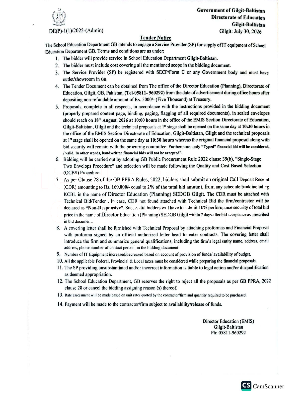 Tender Document