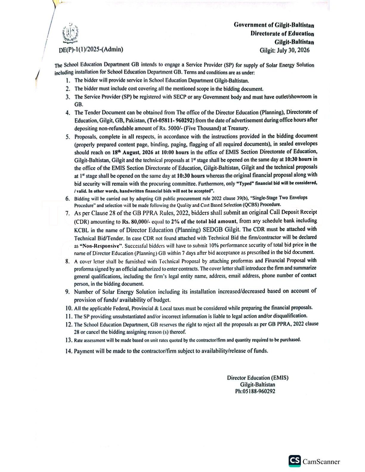 Tender Document