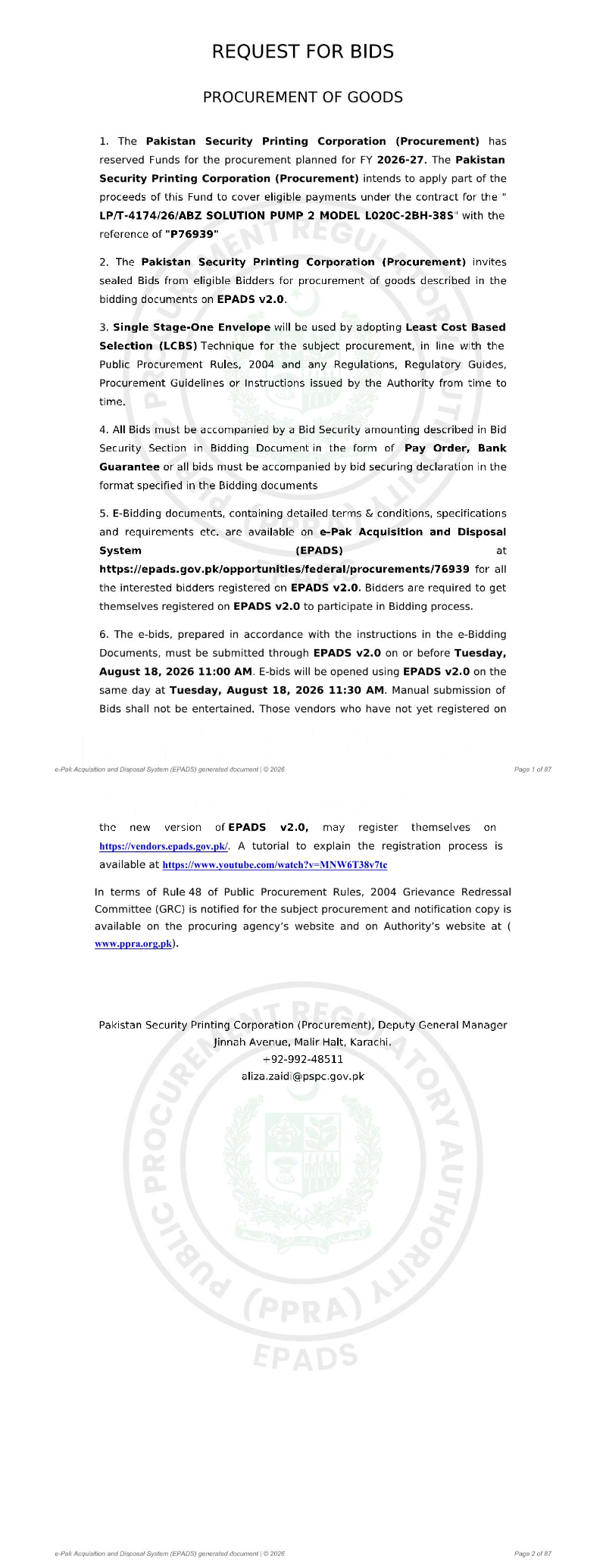 Tender Document