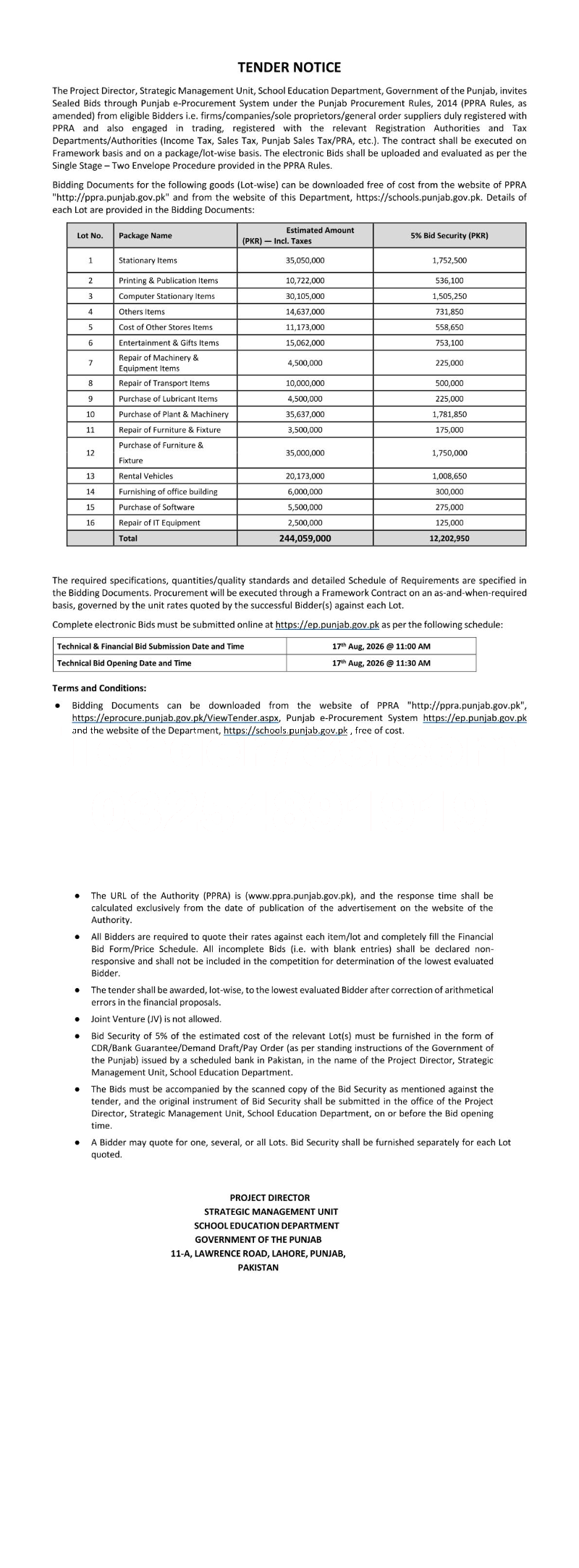 Tender Document