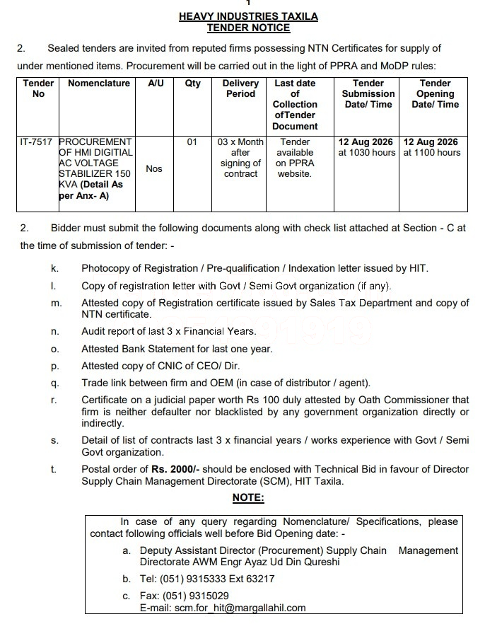 Tender Document