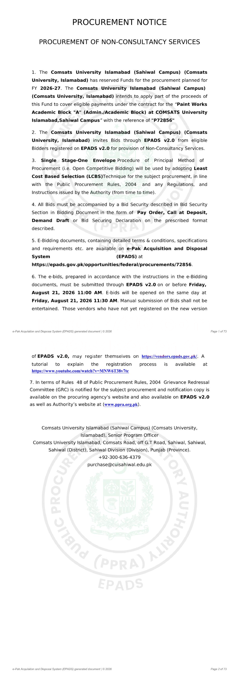 Tender Document