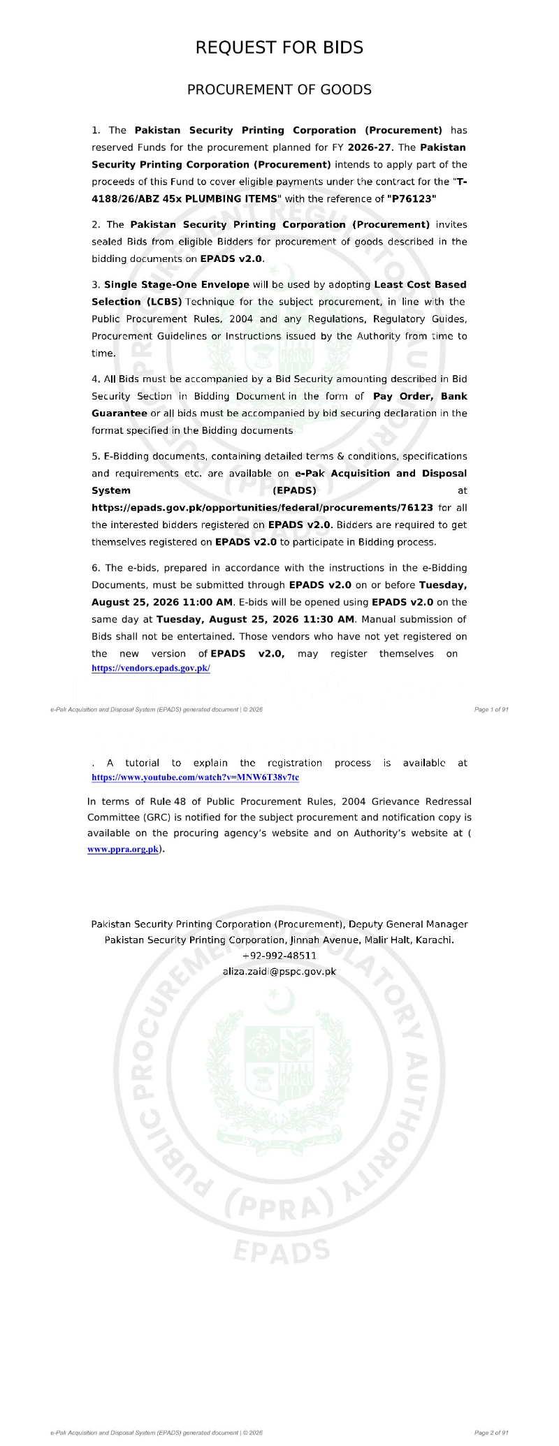 Tender Document