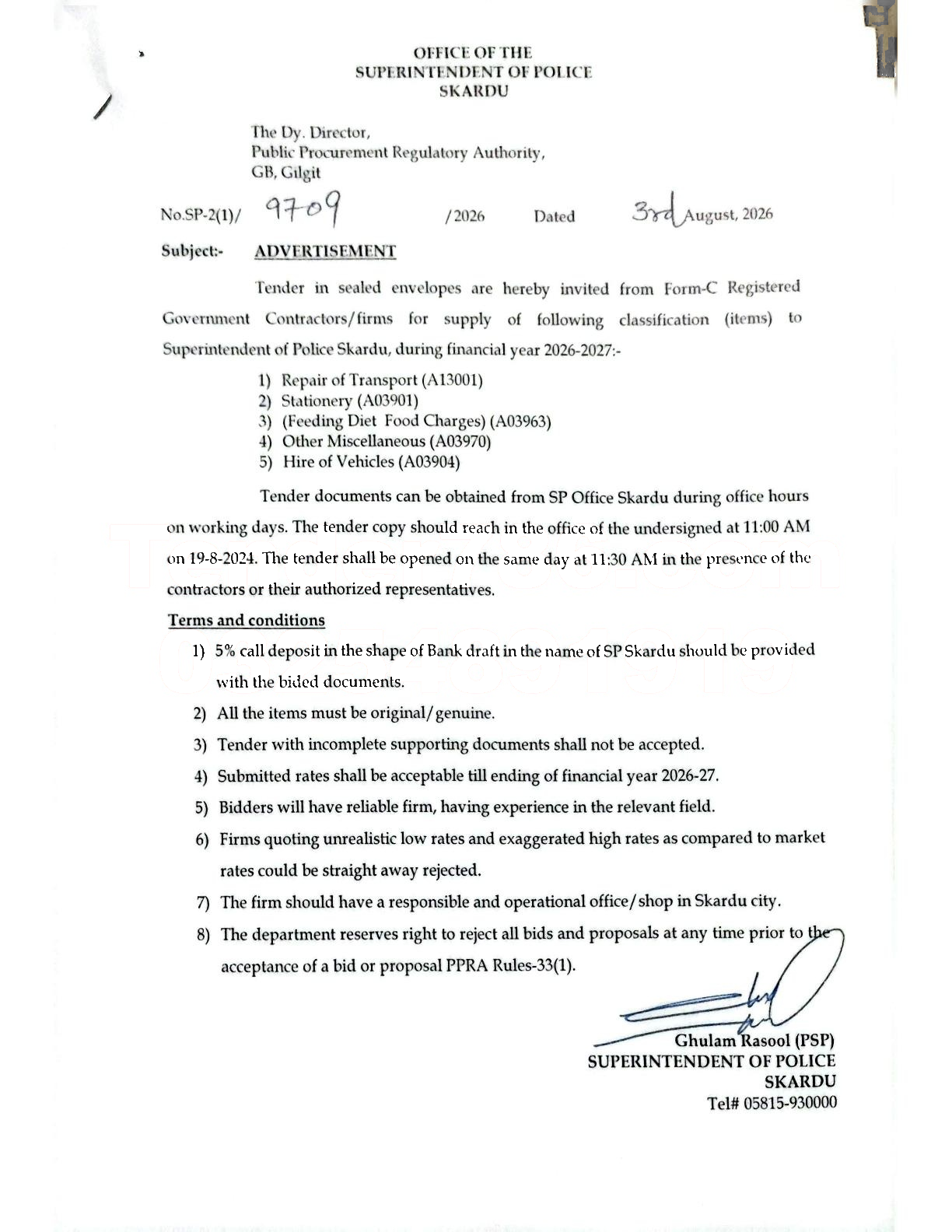 Tender Document