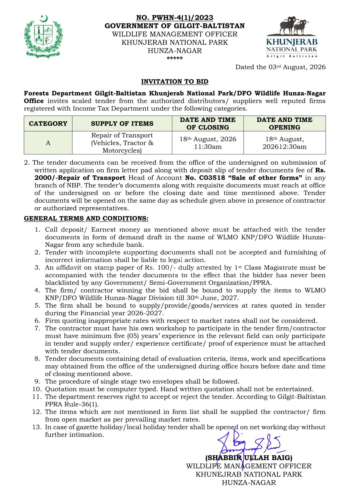 Tender Document