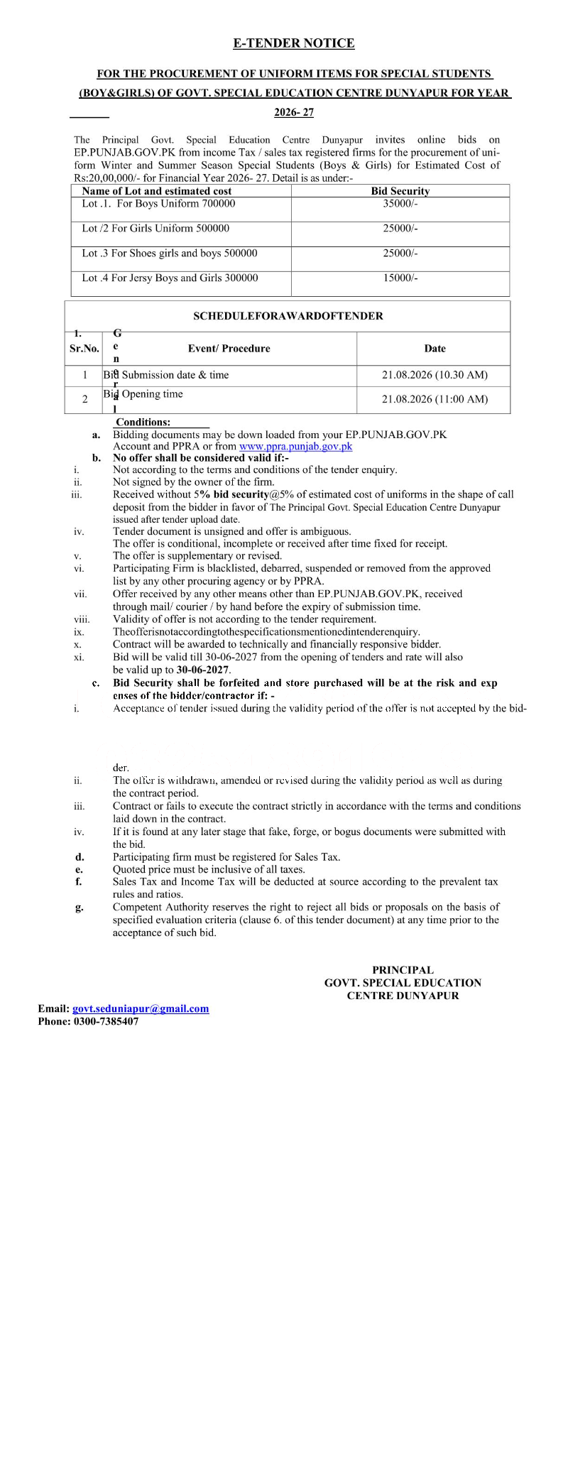 Tender Document