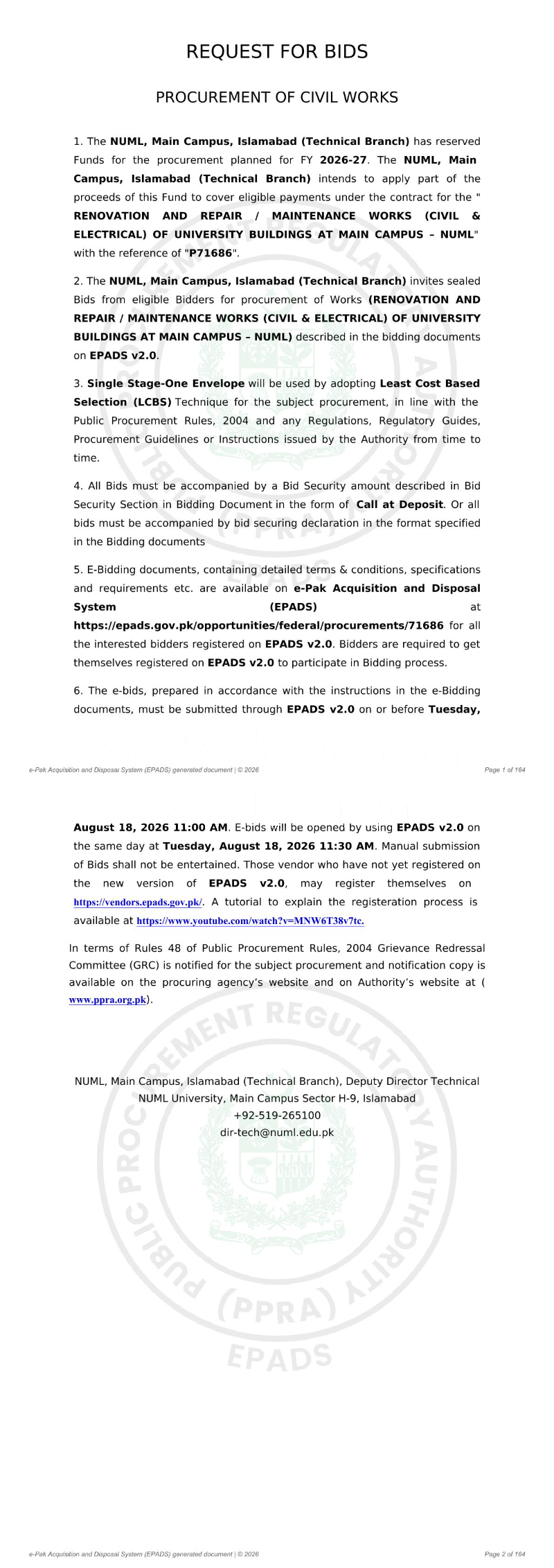Tender Document