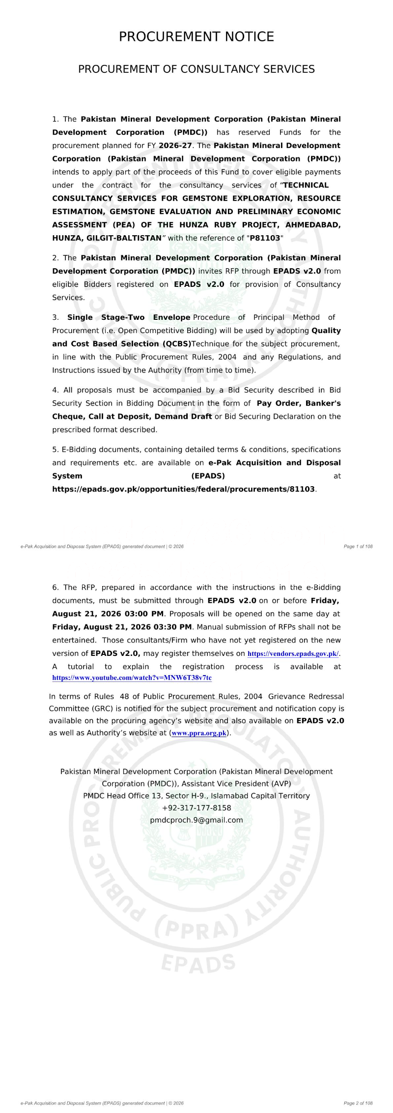 Tender Document