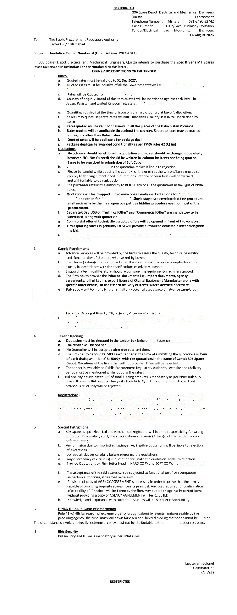 Tender Document