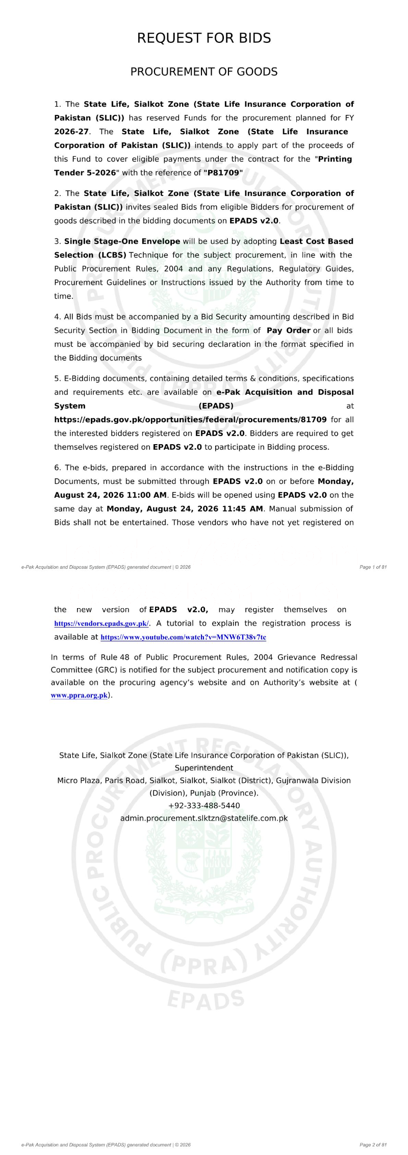 Tender Document