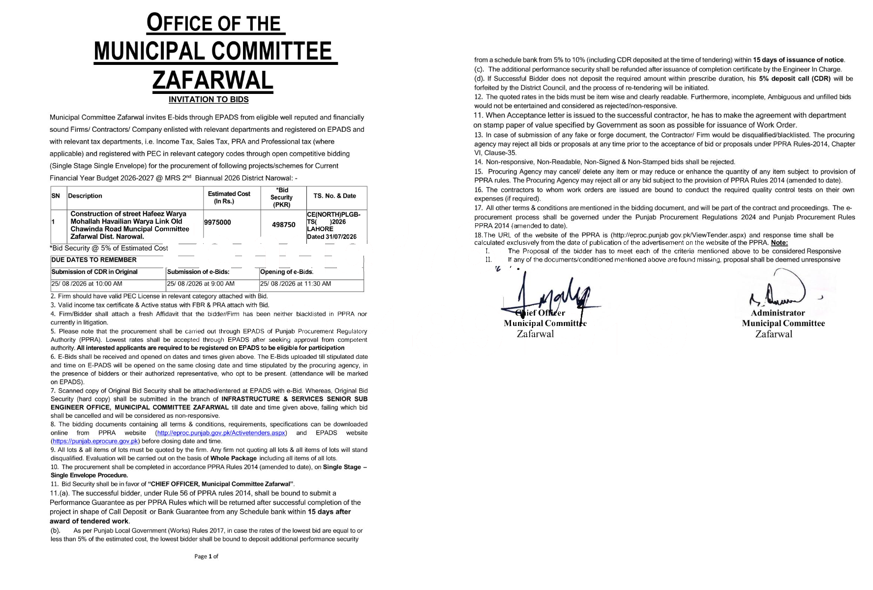Tender Document