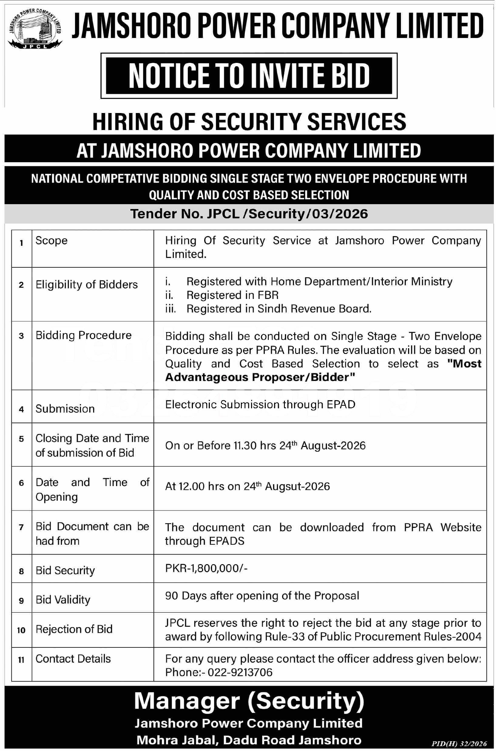 Tender Document