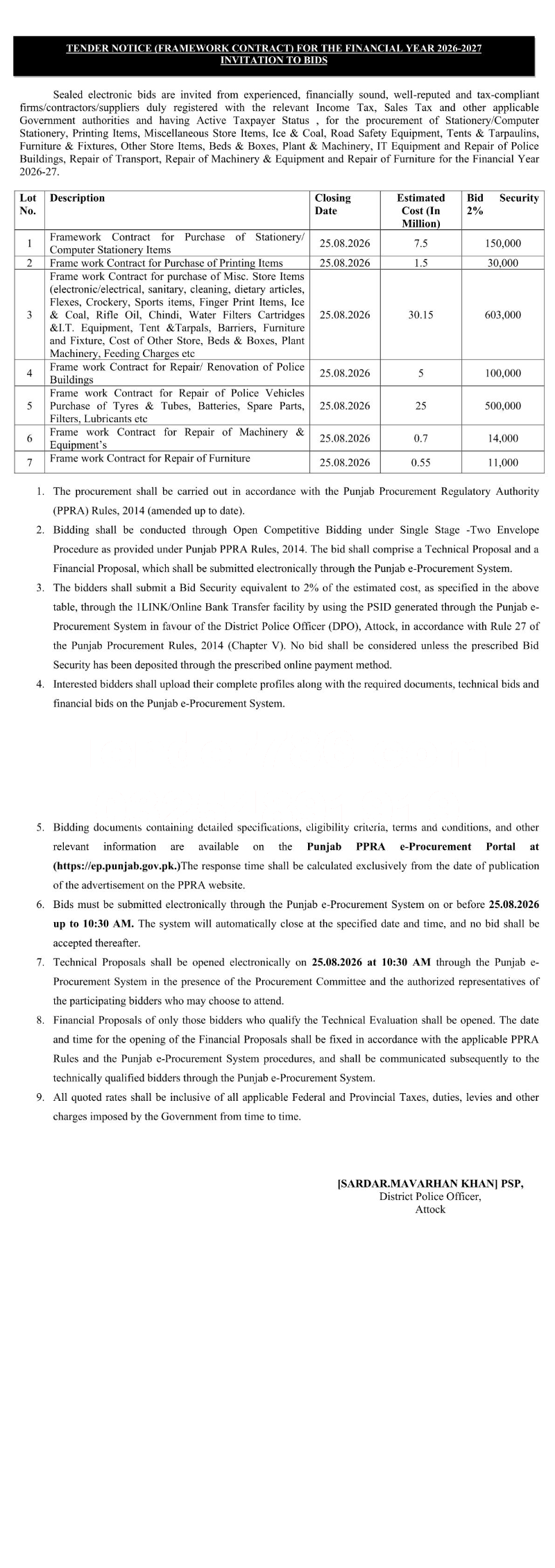 Tender Document