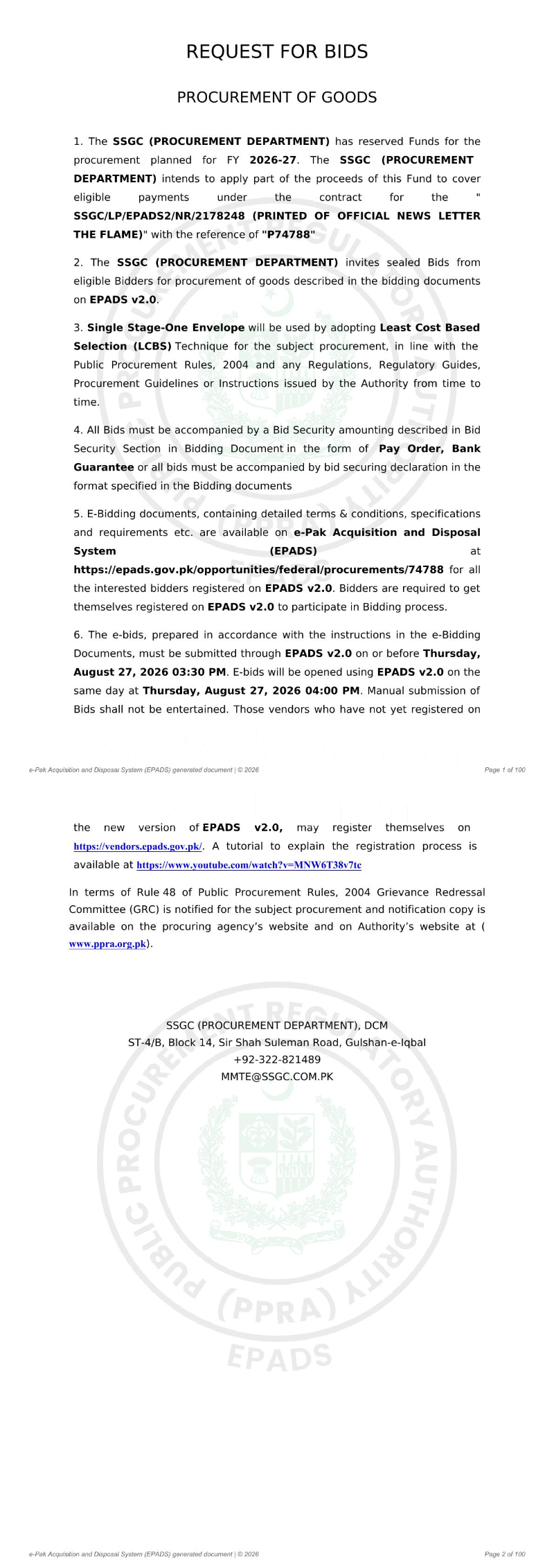 Tender Document