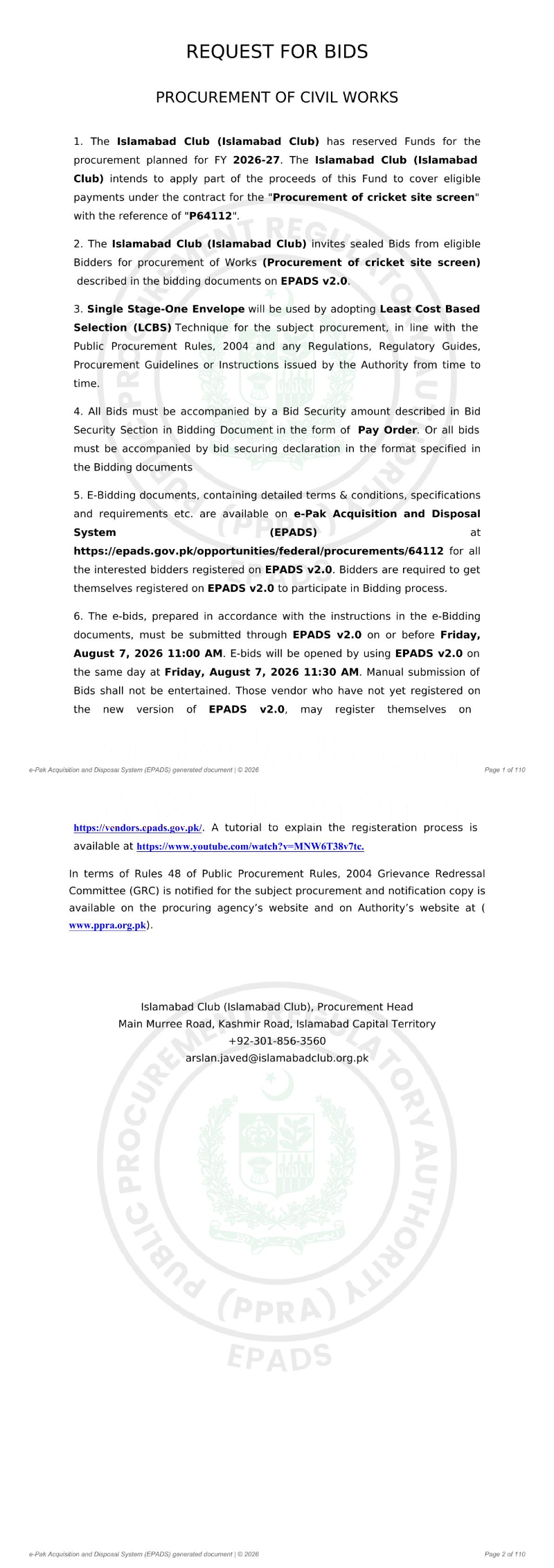 Tender Document