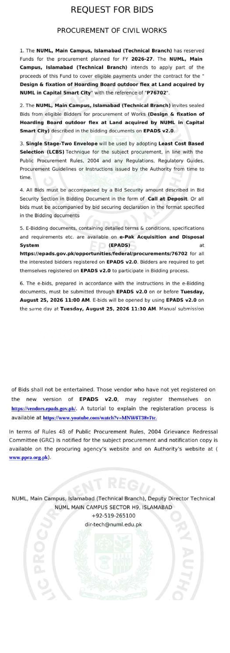 Tender Document