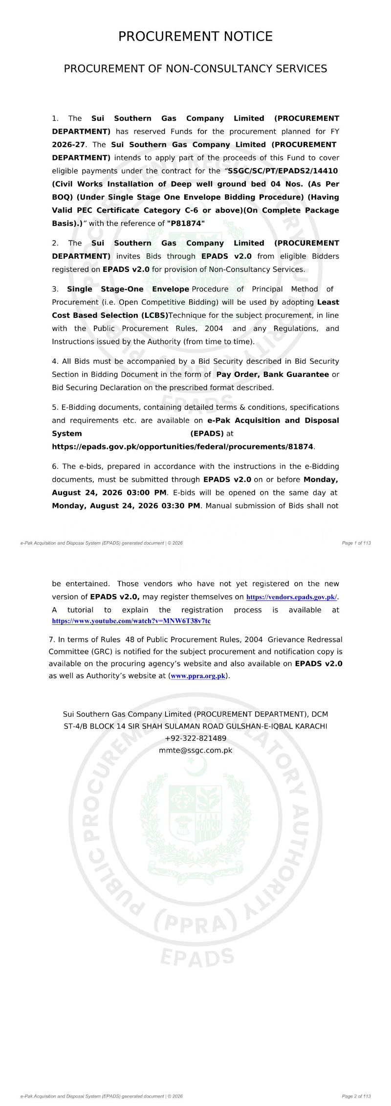 Tender Document