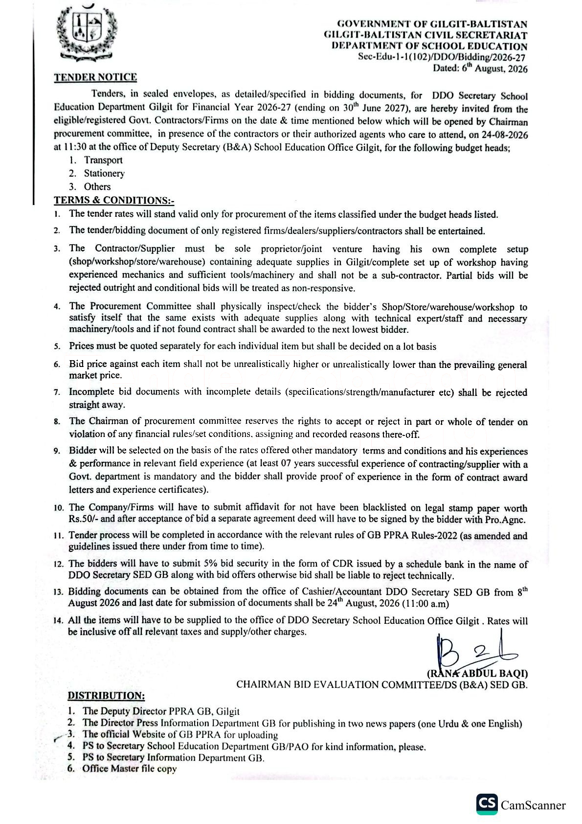 Tender Document