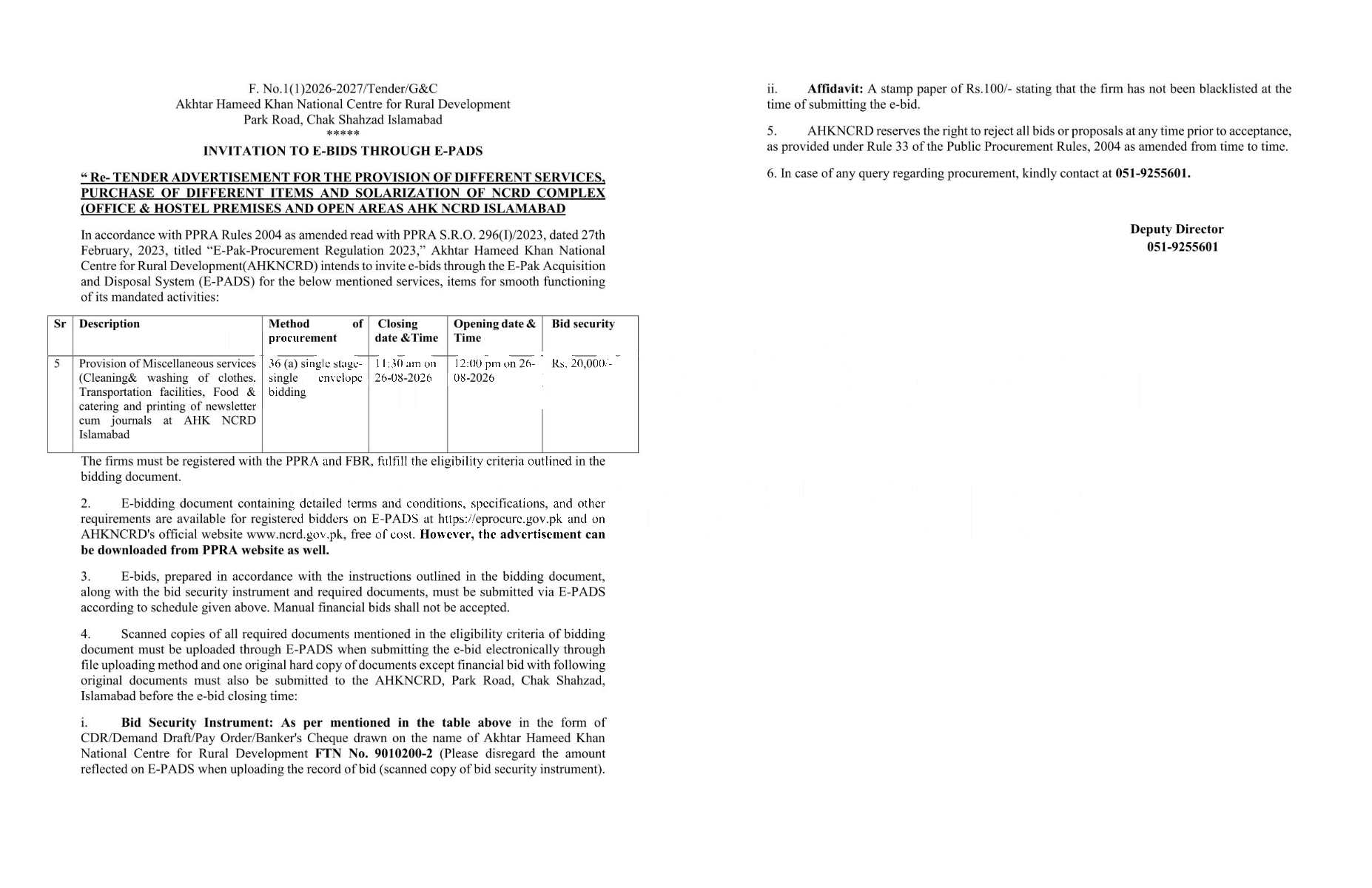 Tender Document