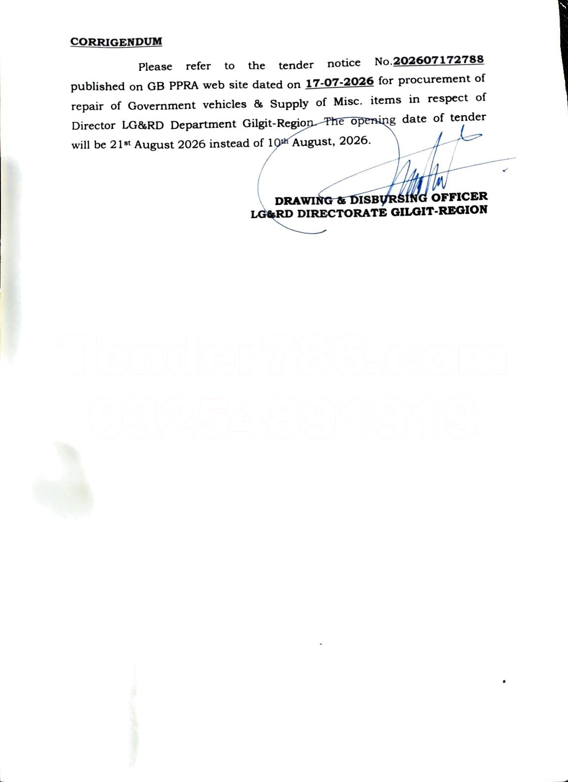 Tender Document