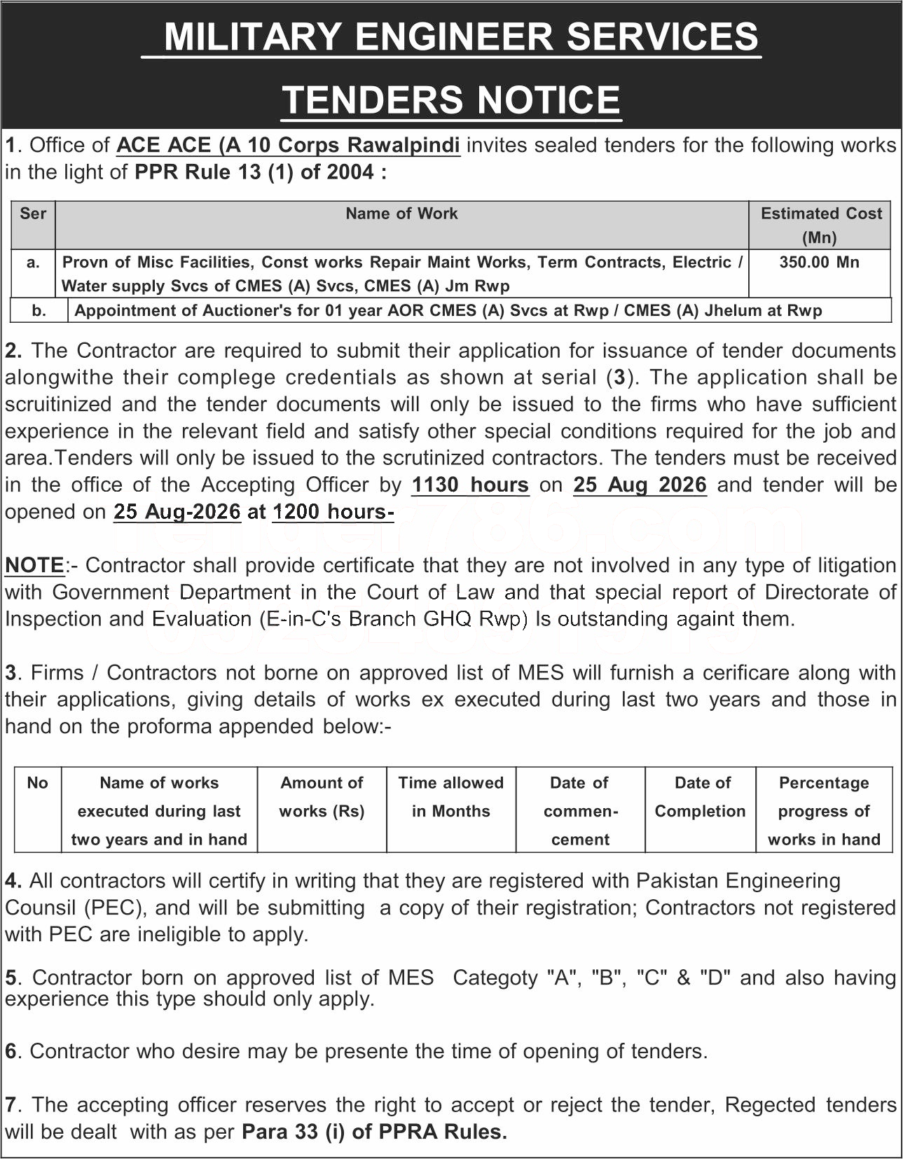 Tender Document