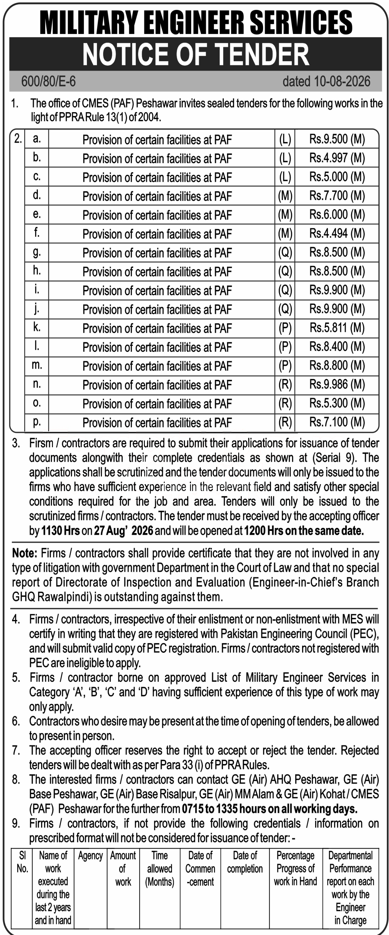 Tender Document