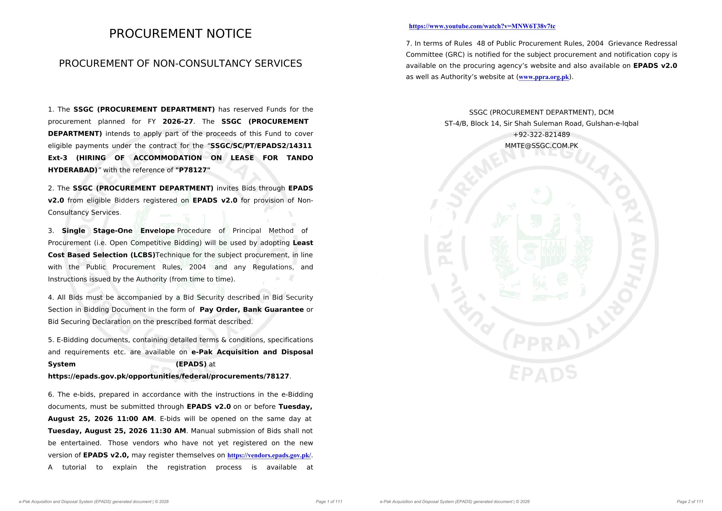 Tender Document