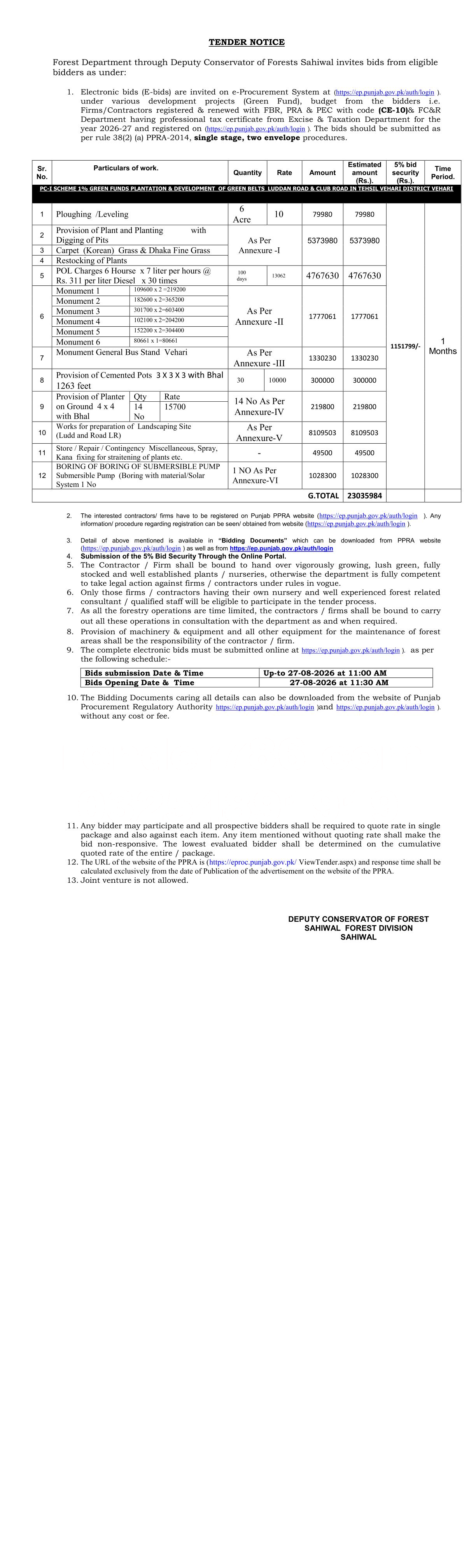 Tender Document