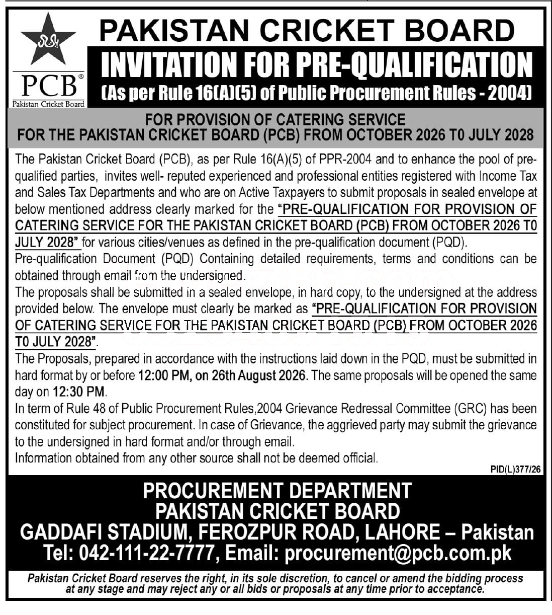 Tender Document