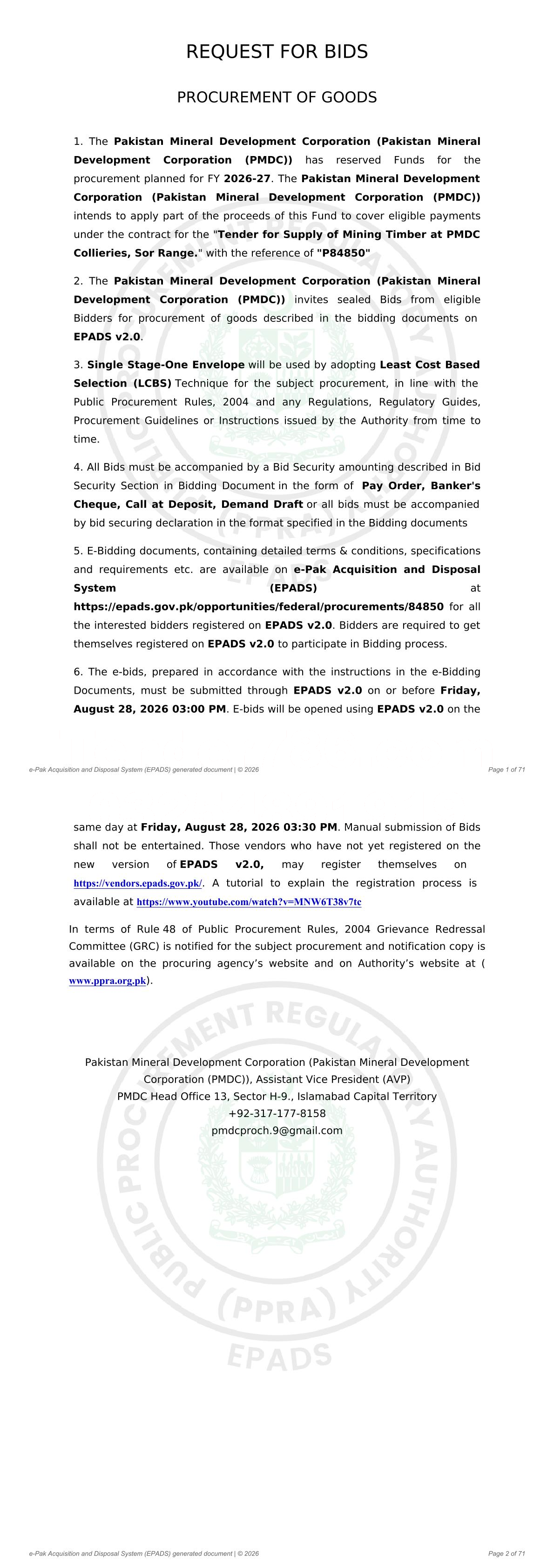 Tender Document