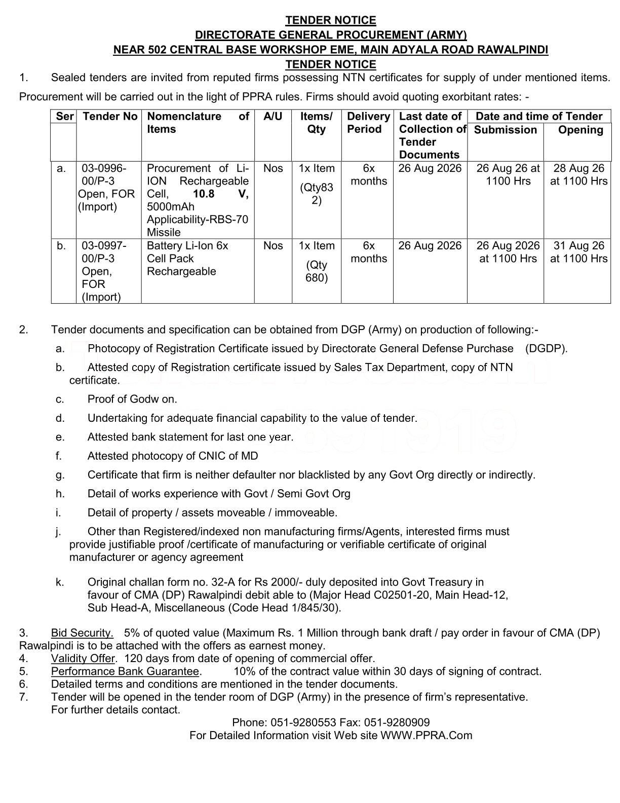 Tender Document