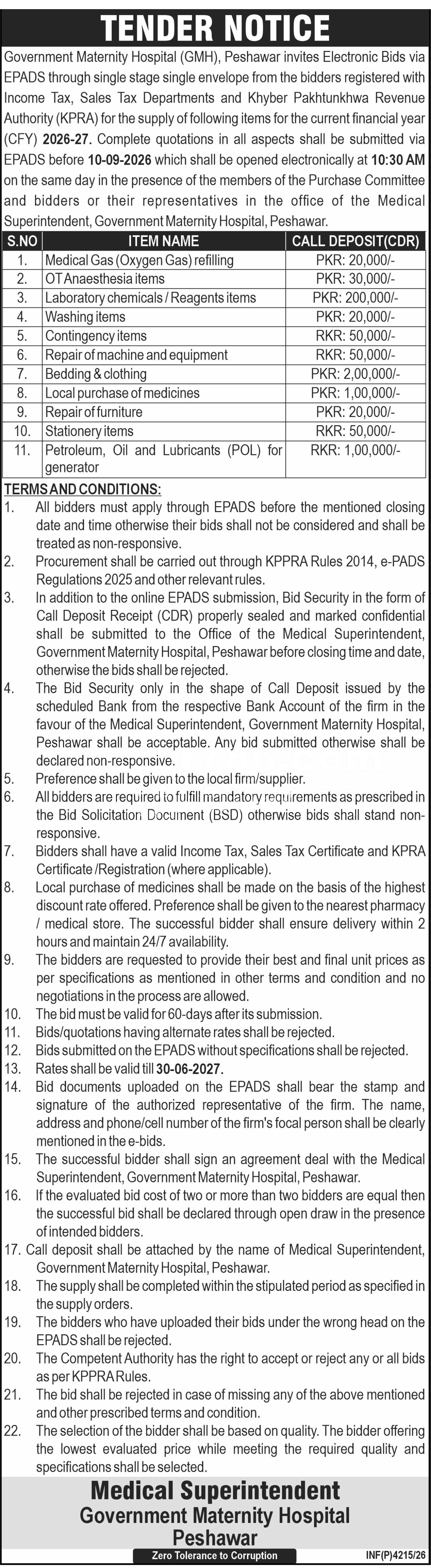 Tender Document