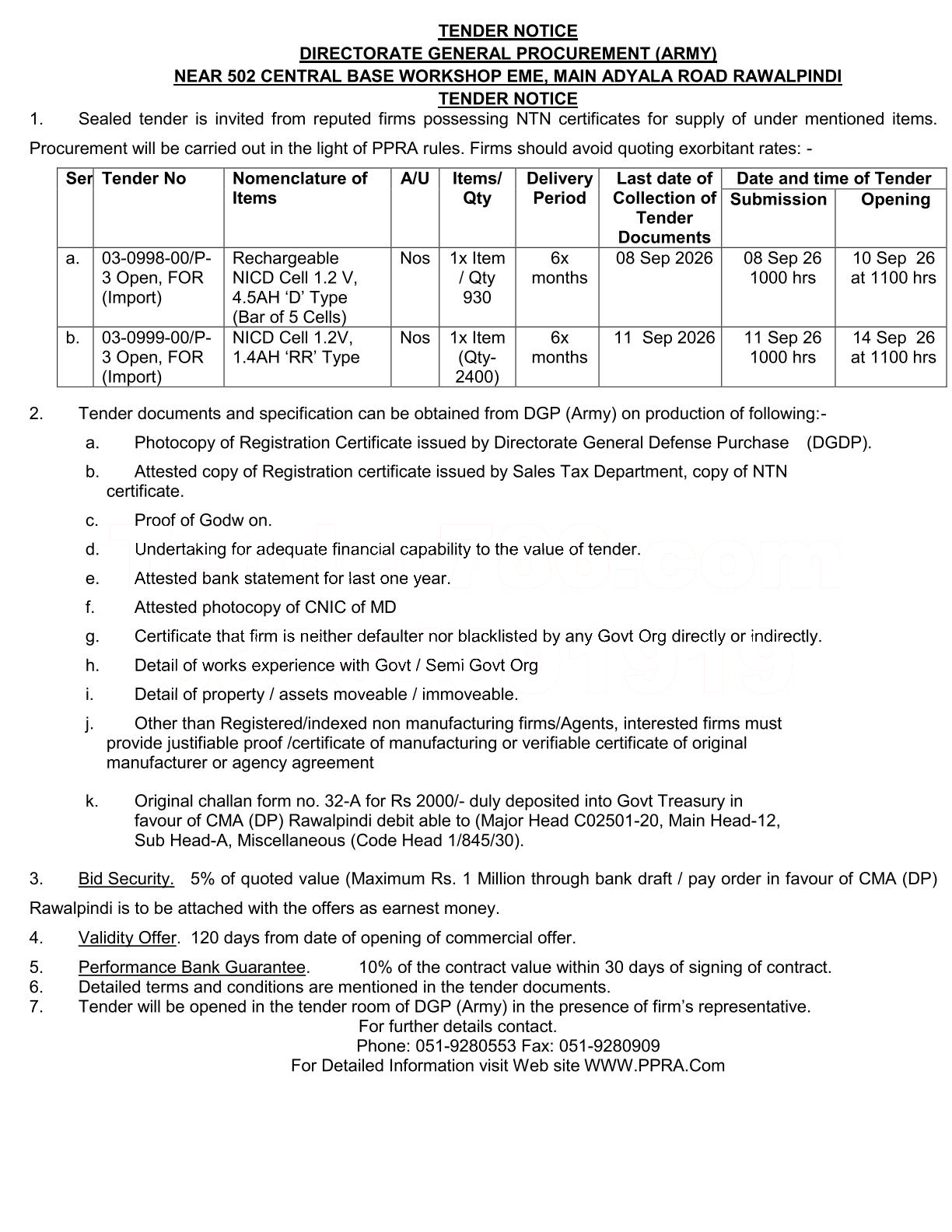 Tender Document