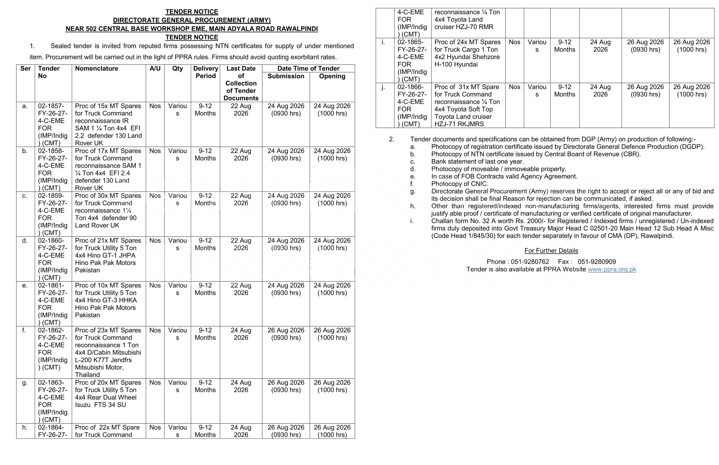 Tender Document