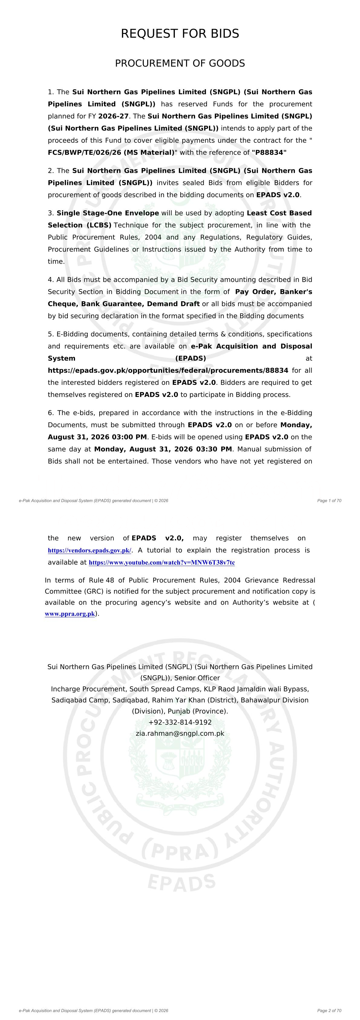 Tender Document
