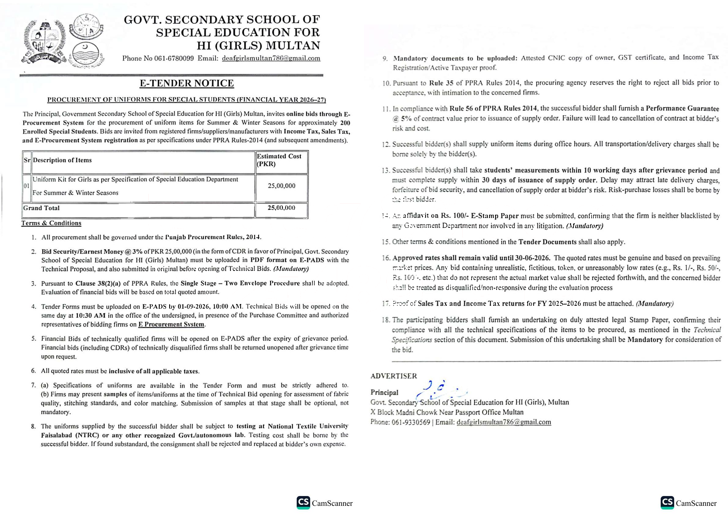 Tender Document