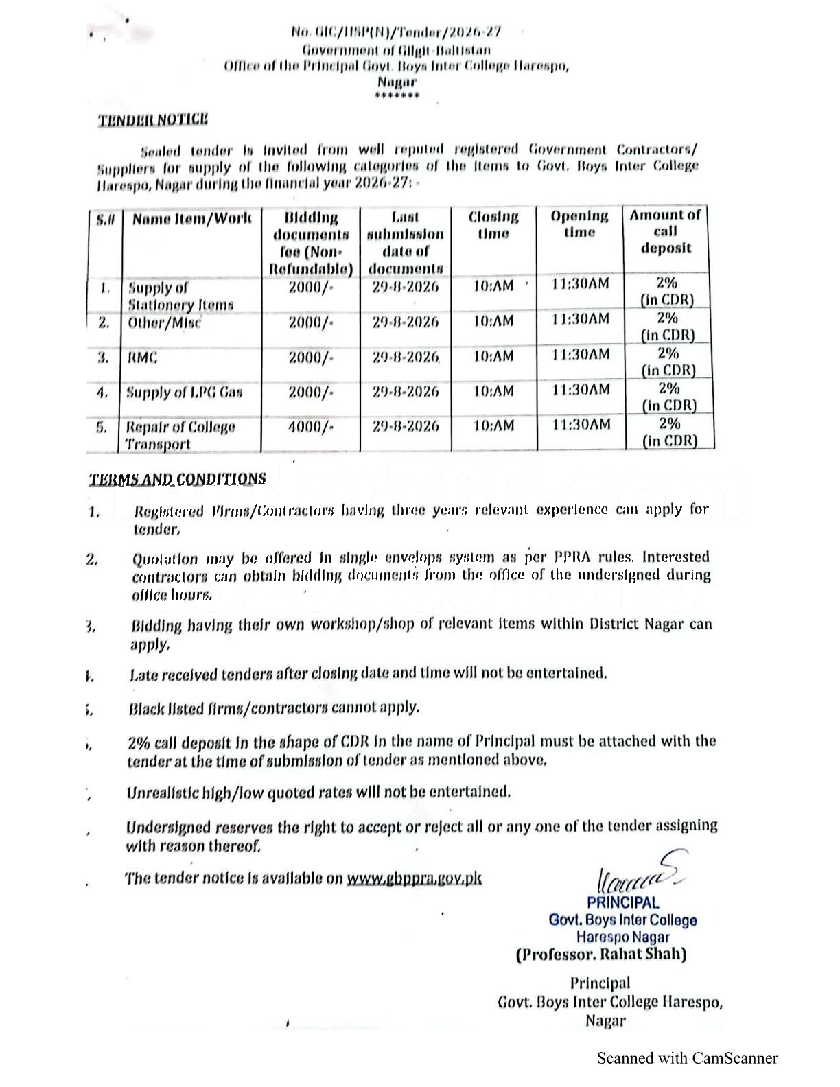Tender Document