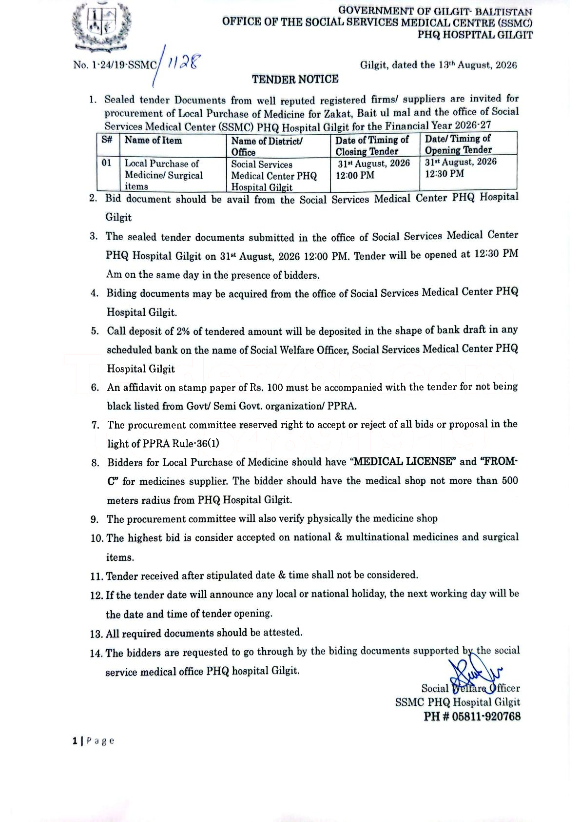 Tender Document