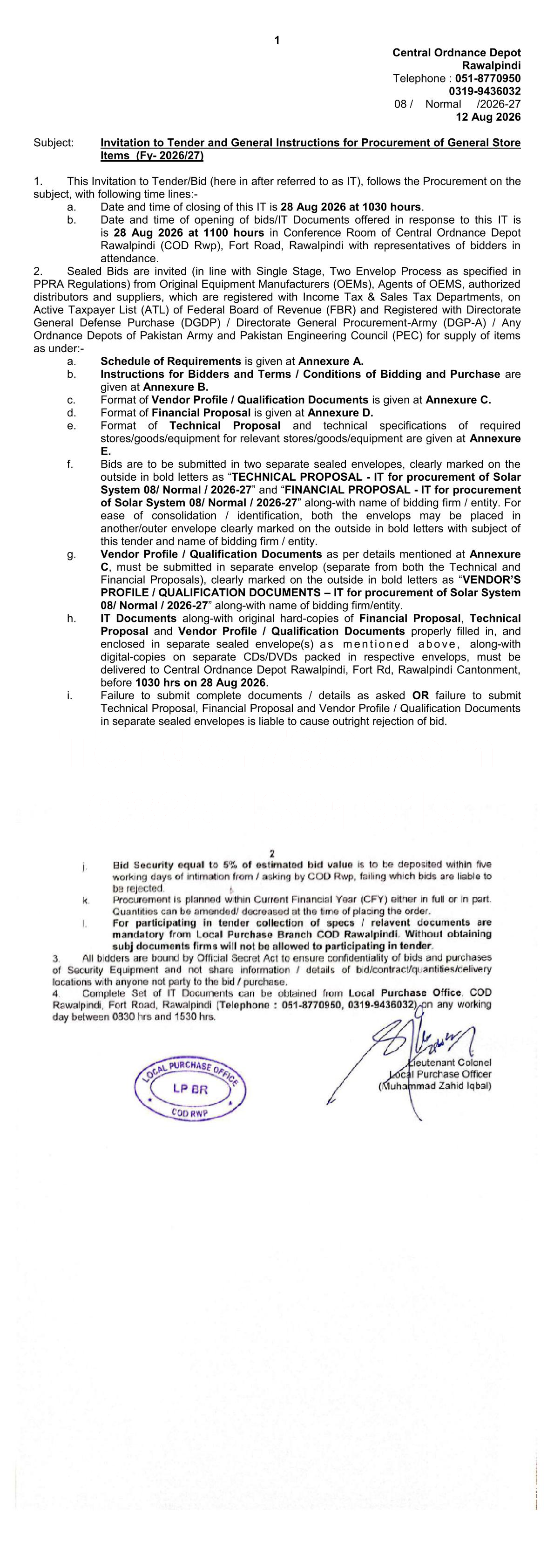 Tender Document