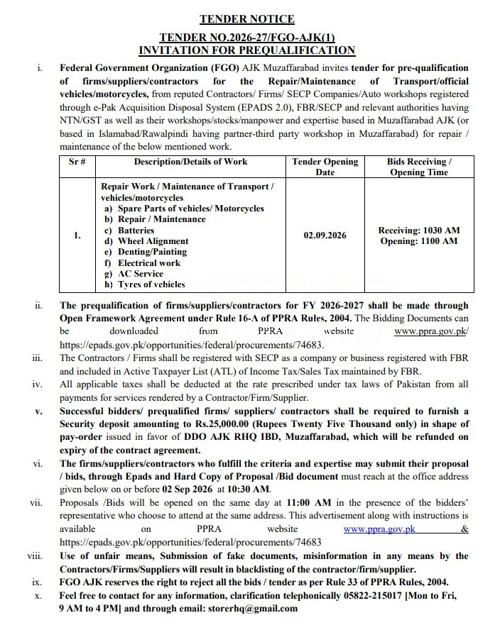 Tender Document