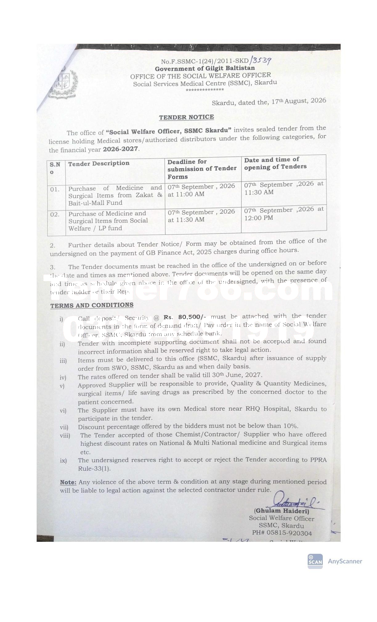 Tender Document