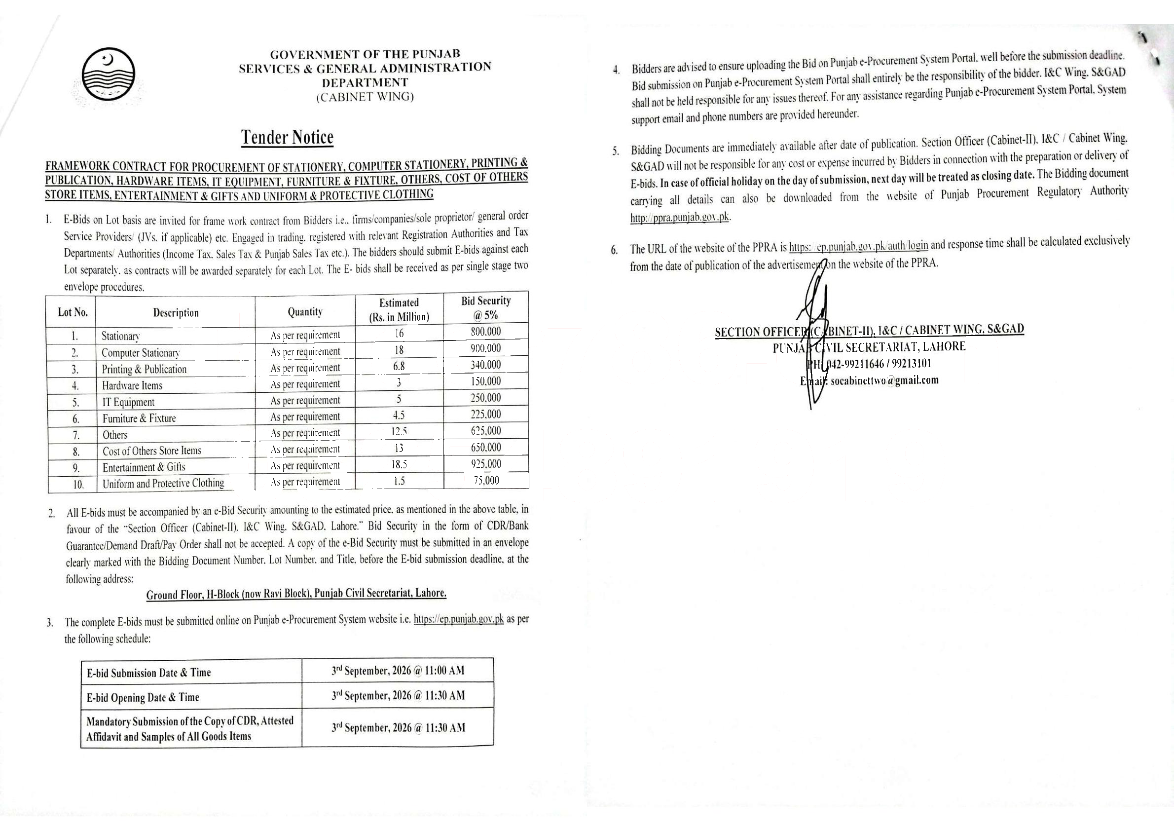 Tender Document