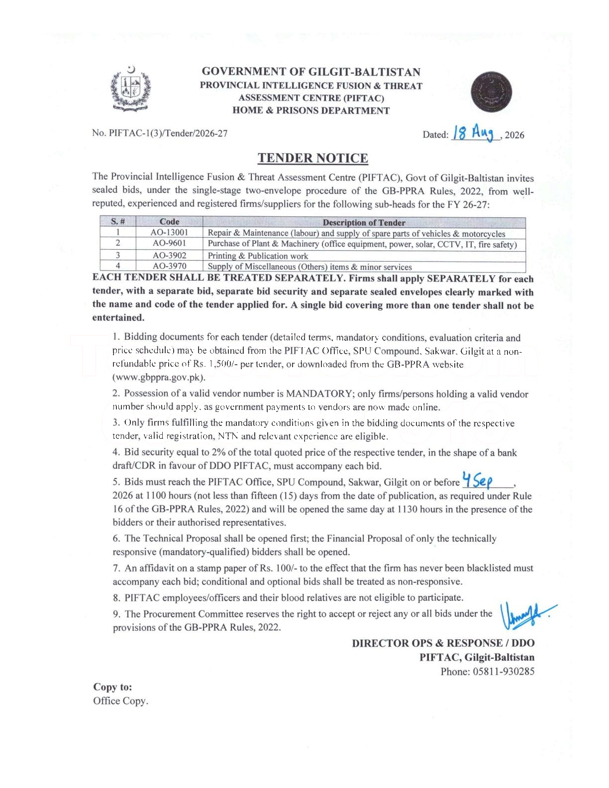 Tender Document
