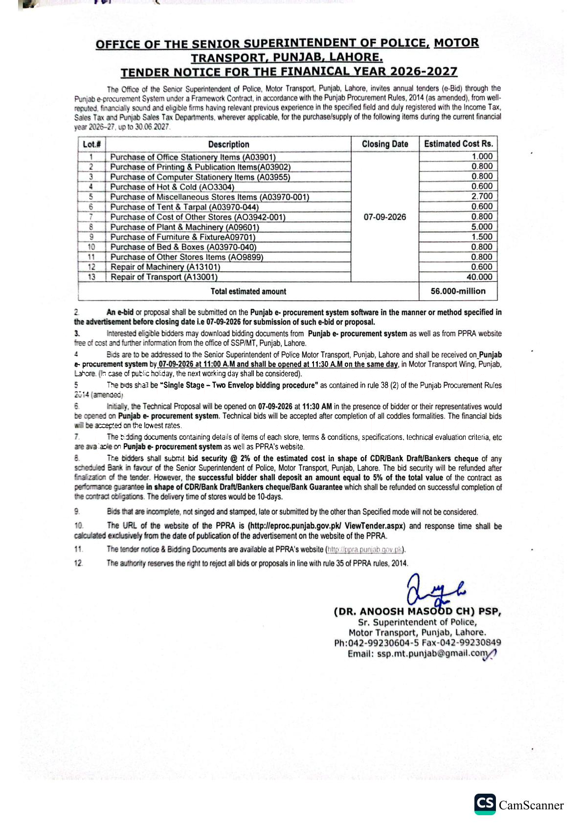 Tender Document