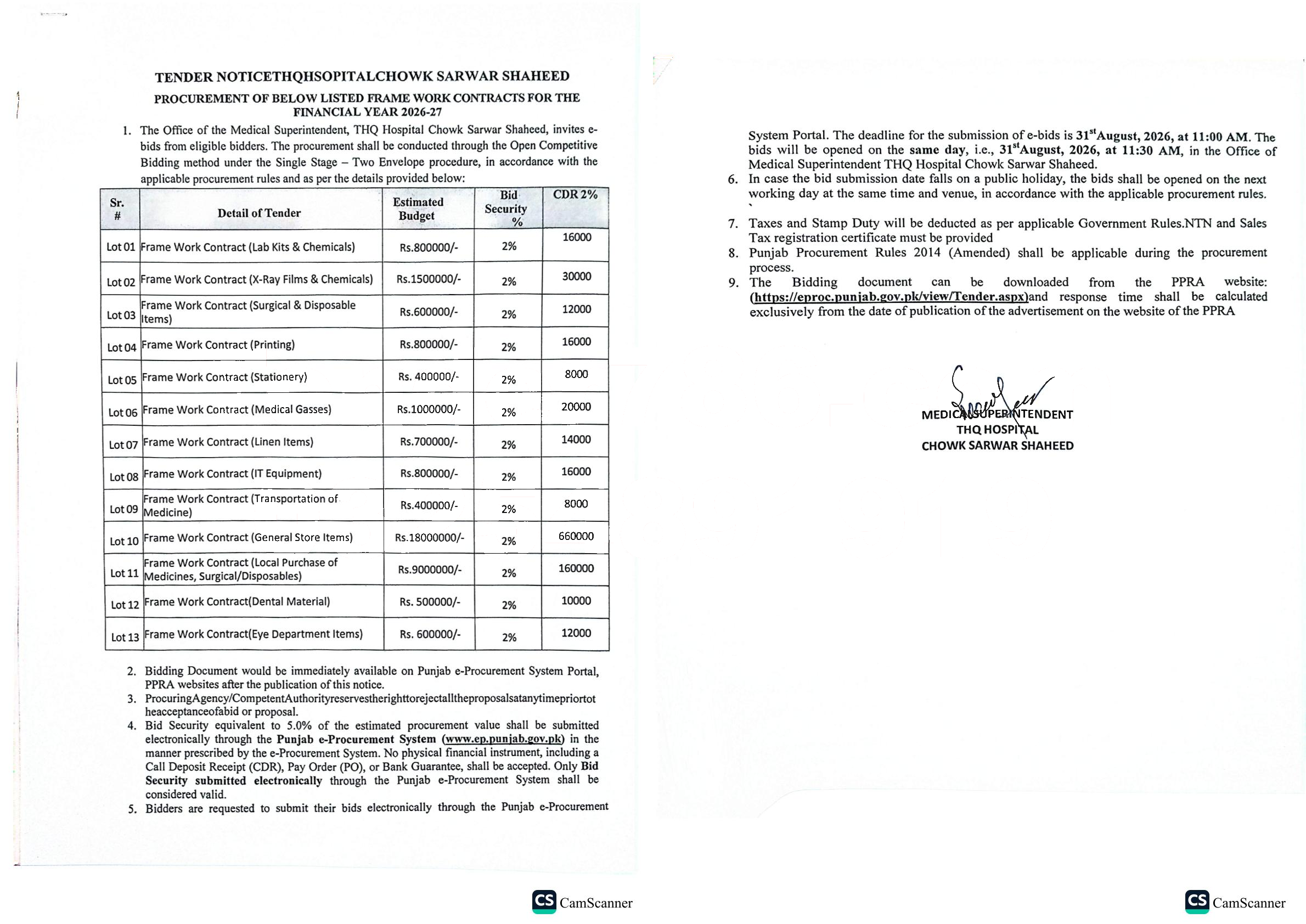 Tender Document