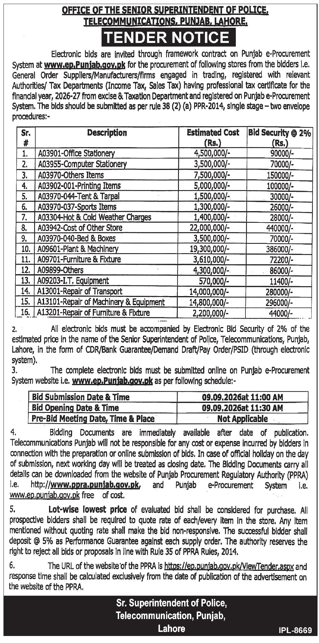 Tender Document